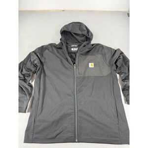 Carhartt‎ Force Relaxed Fit Full Zip Hoodie Mens Large Gray Waffle Fleece Jacket